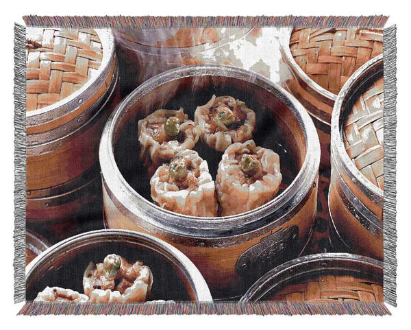 Steaming Dimsum Woven Blanket