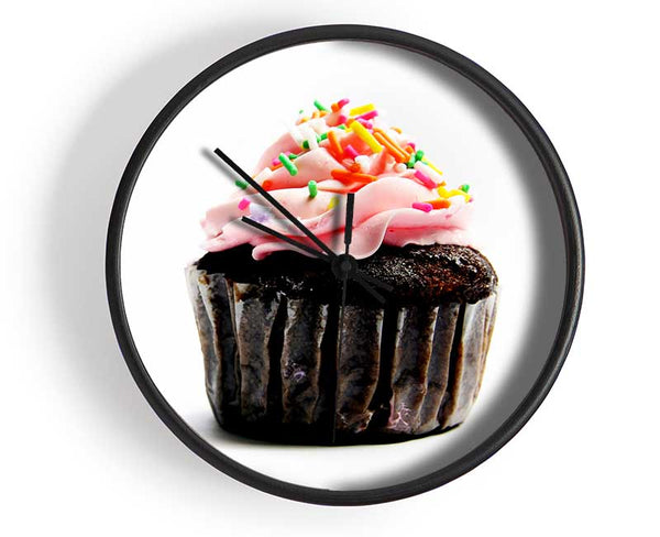 Chocolate Pink Cupcake Clock - Wallart-Direct UK