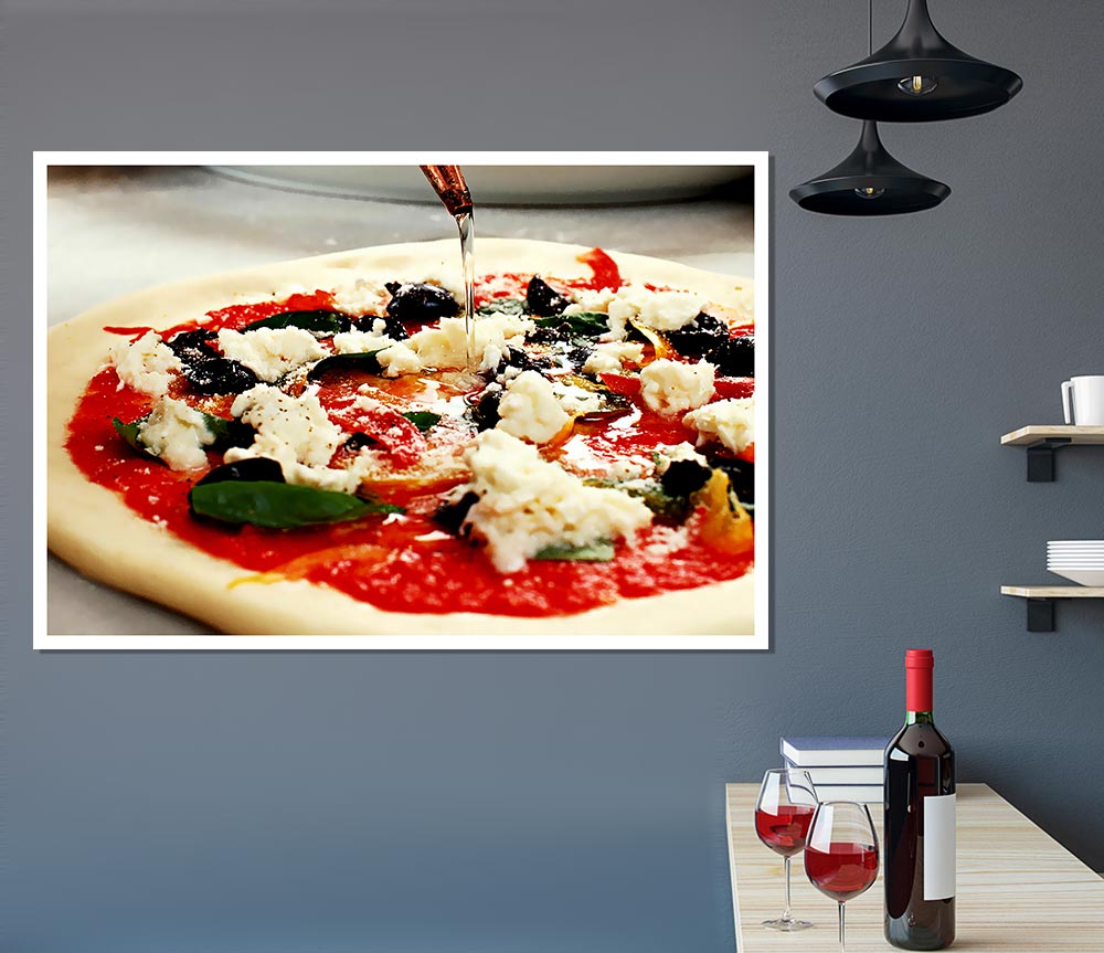 Italian Pizza Print Poster Wall Art