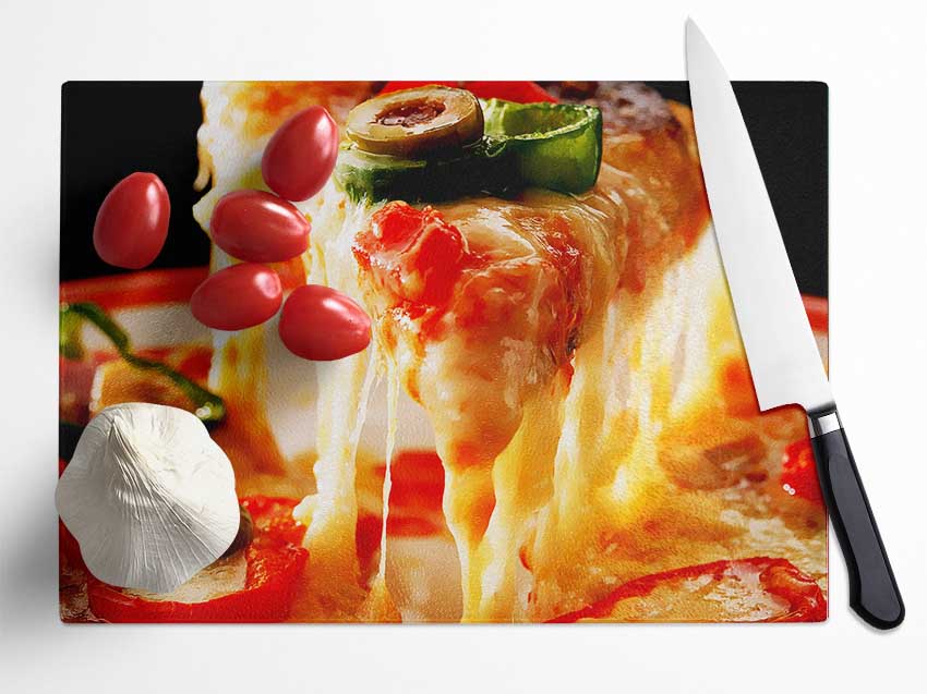 Pizza Offering Glass Chopping Board