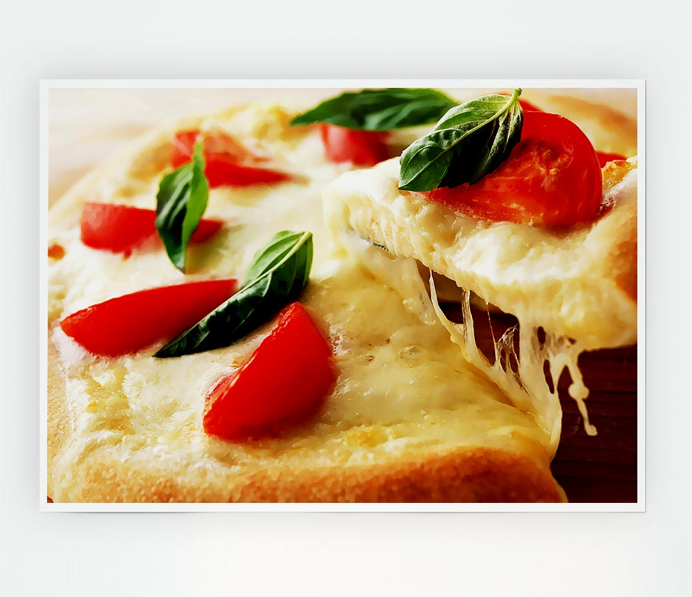 Cheese And Tomato Pizza Print Poster Wall Art