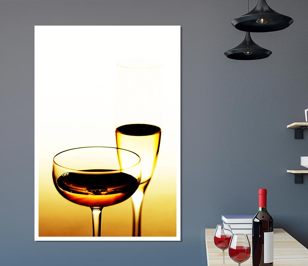 Wine Or Champagne Print Poster Wall Art