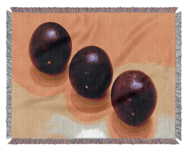 Plums Trio Woven Blanket