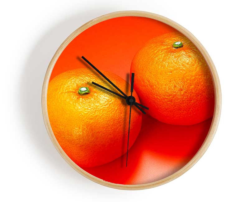 Orange Pair Clock - Wallart-Direct UK