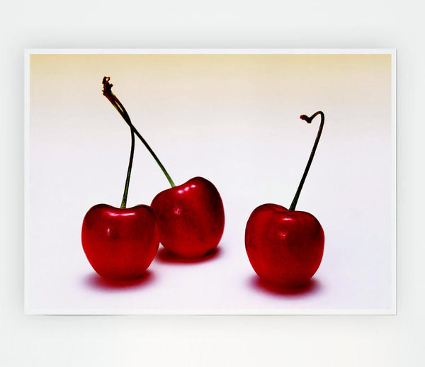 Cherry Trio Print Poster Wall Art