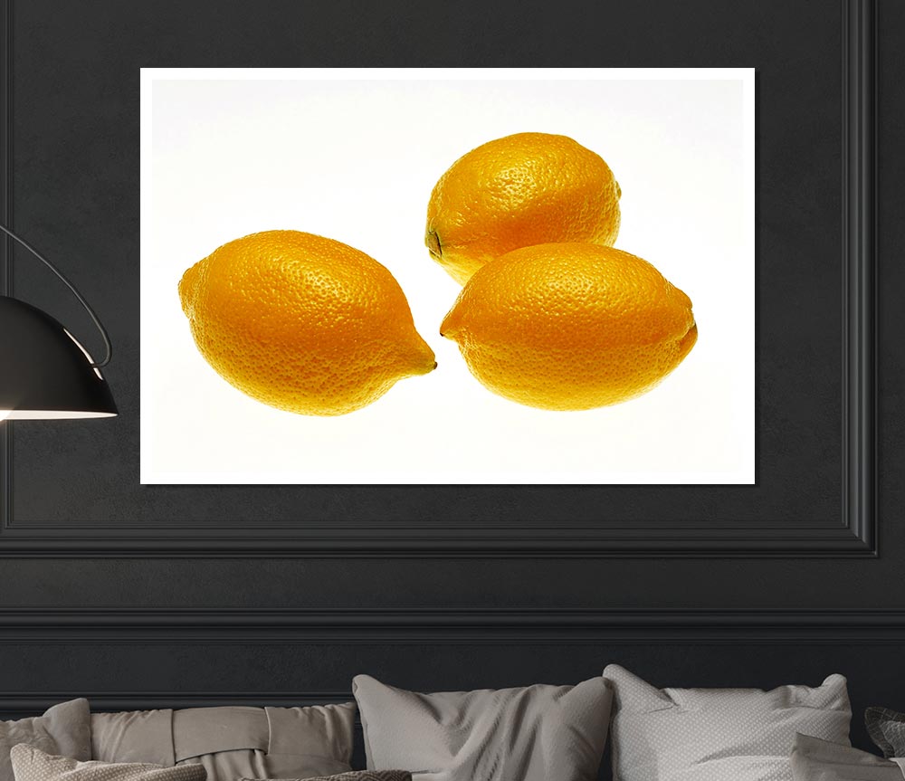 Lemon Trio Print Poster Wall Art