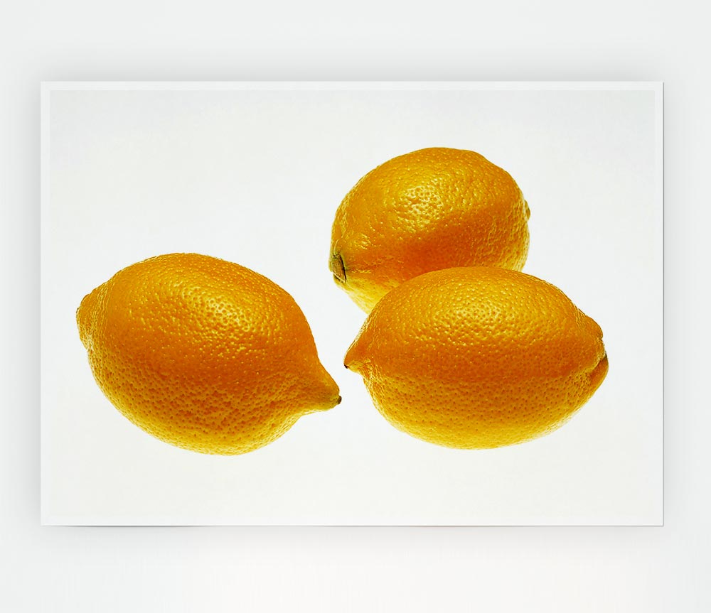 Lemon Trio Print Poster Wall Art