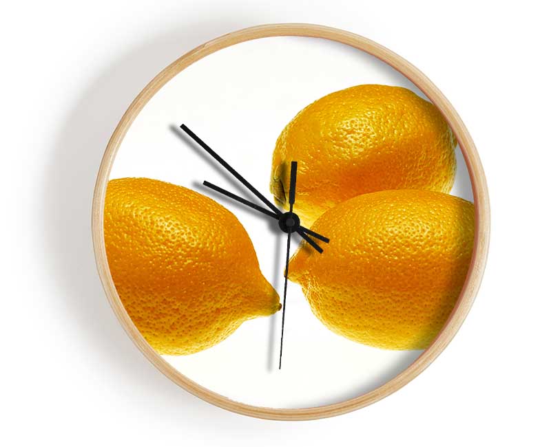 Lemon Trio Clock - Wallart-Direct UK