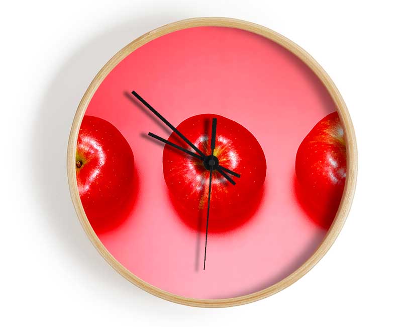 Red Apple Trio Clock - Wallart-Direct UK