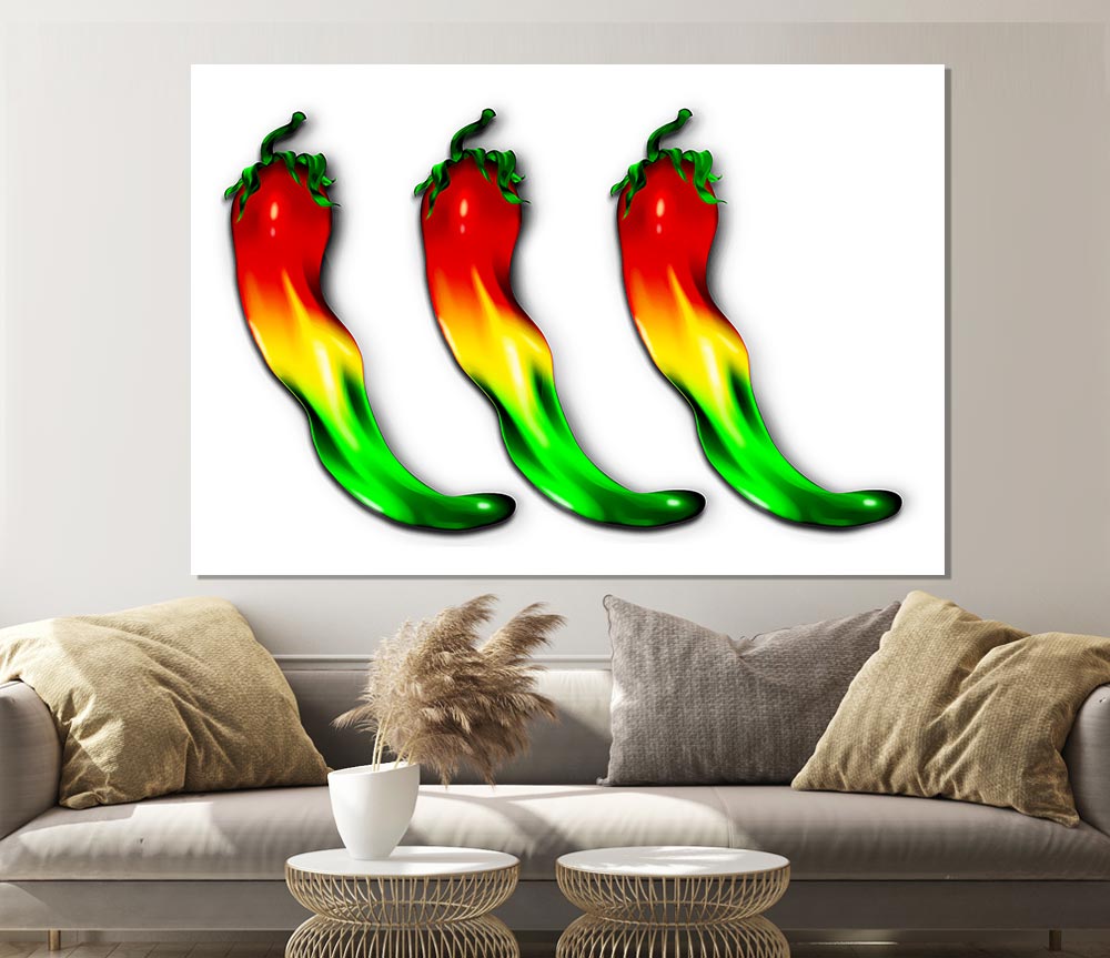 Chilli Trio Print Poster Wall Art