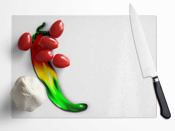 Chilli Pepper Glass Chopping Board