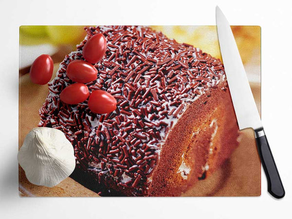 Chocolate Roll Glass Chopping Board