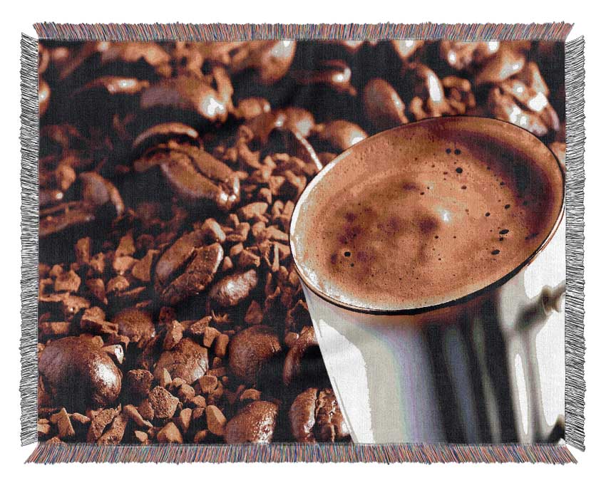 Coffee Bean Madness Woven Blanket