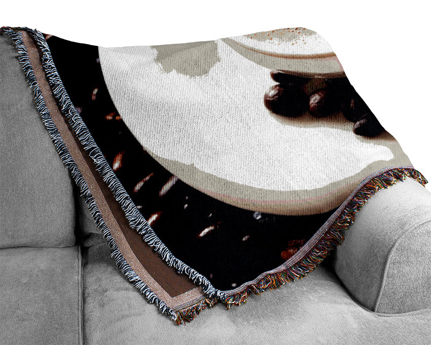 Black Coffee Froth Woven Blanket