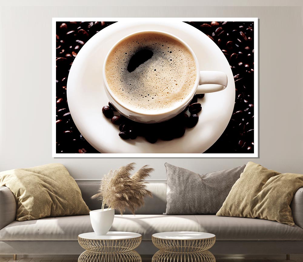 Black Coffee Froth Print Poster Wall Art