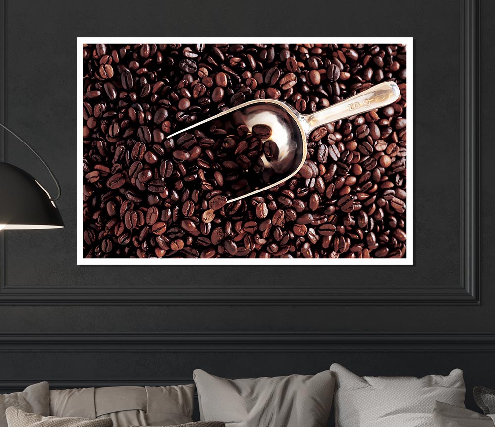 Coffee Bean Scoop Print Poster Wall Art