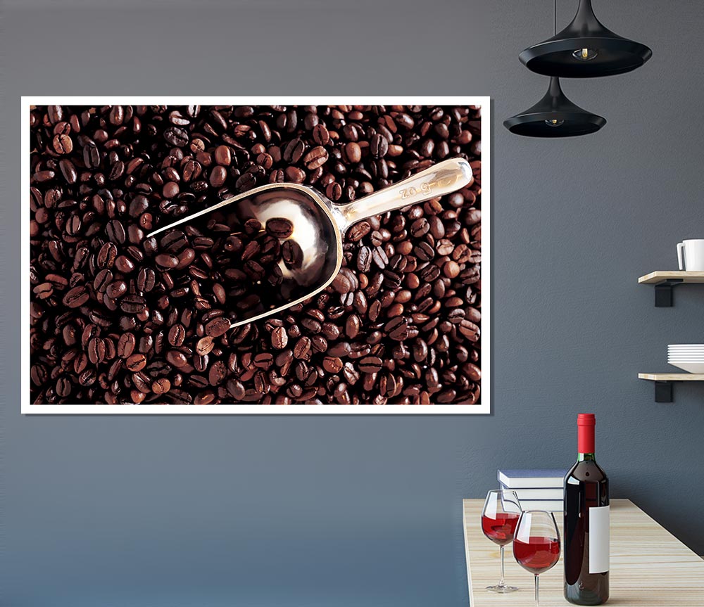 Coffee Bean Scoop Print Poster Wall Art