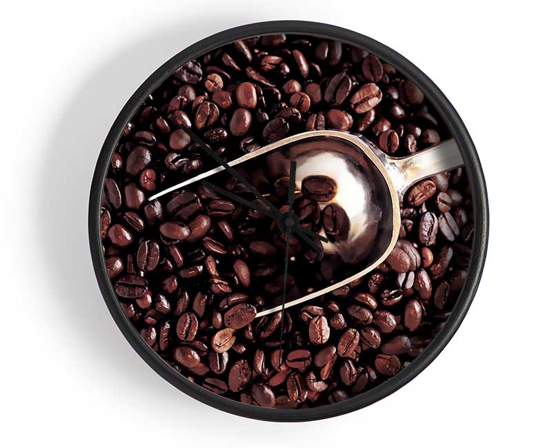 Coffee Bean Scoop Clock - Wallart-Direct UK