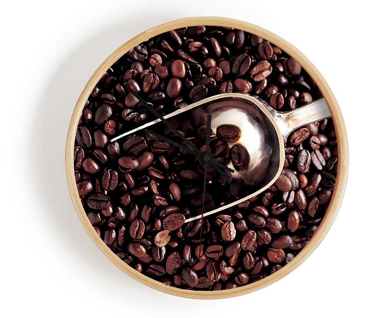 Coffee Bean Scoop Clock - Wallart-Direct UK