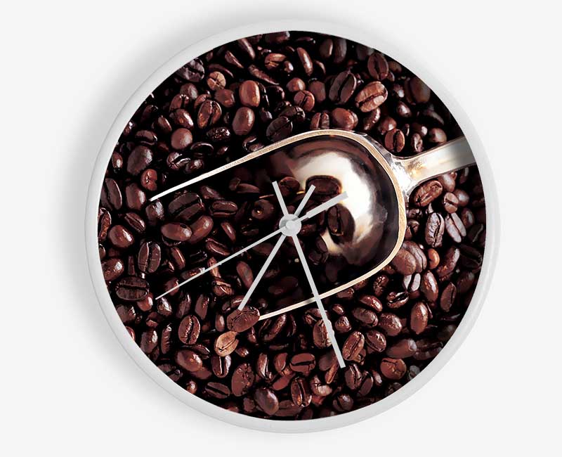 Coffee Bean Scoop Clock - Wallart-Direct UK