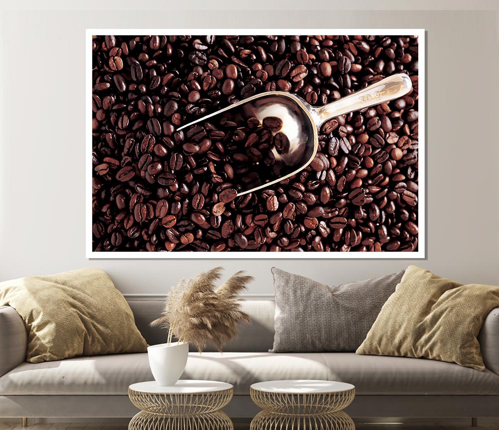 Coffee Bean Scoop Print Poster Wall Art