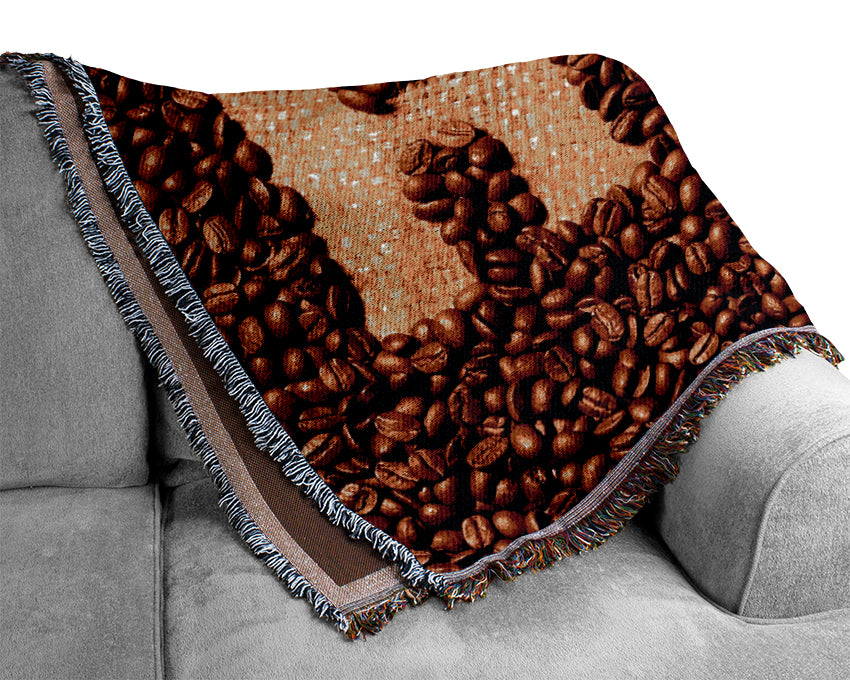 Hot Coffee Beans Woven Blanket