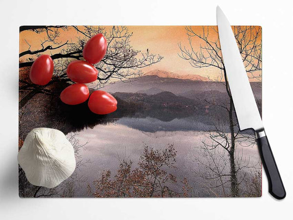 Bare Forest In Autumn Glass Chopping Board