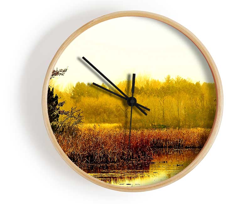 Lake In The Morning Sun Clock - Wallart-Direct UK