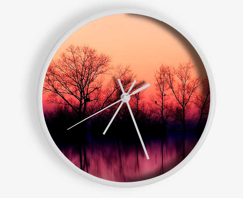 Trees At Dusk Clock - Wallart-Direct UK