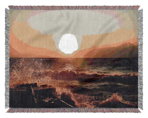 Lake Erie Saybrook Ohio Woven Blanket