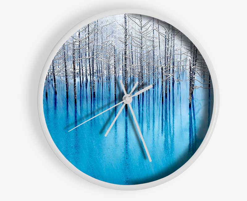 Snow Pond Clock - Wallart-Direct UK