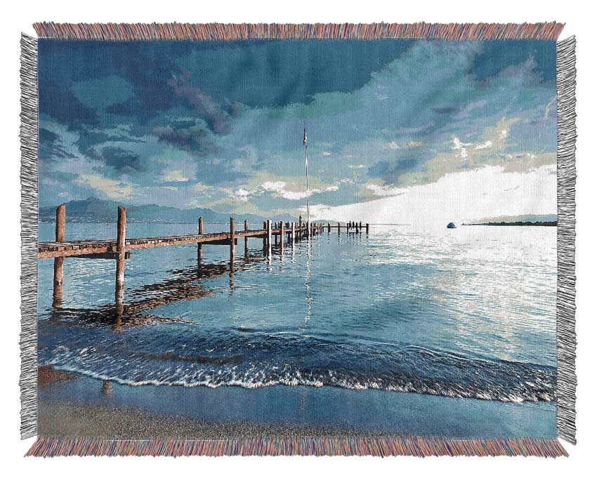 Lake Pontoon Woven Blanket