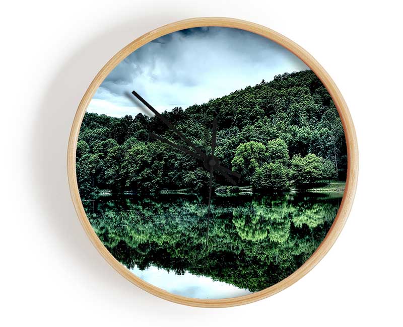 Forest Lake Reflection Clock - Wallart-Direct UK