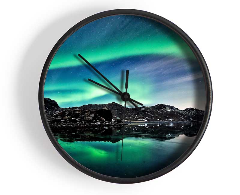 Aurora Green Skies Clock - Wallart-Direct UK