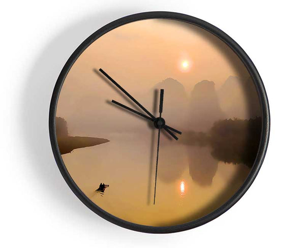 Calm Paradise Lake Clock - Wallart-Direct UK