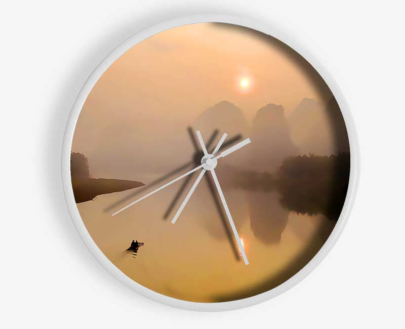 Calm Paradise Lake Clock - Wallart-Direct UK