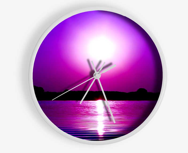 Cerise Lake Sun Clock - Wallart-Direct UK