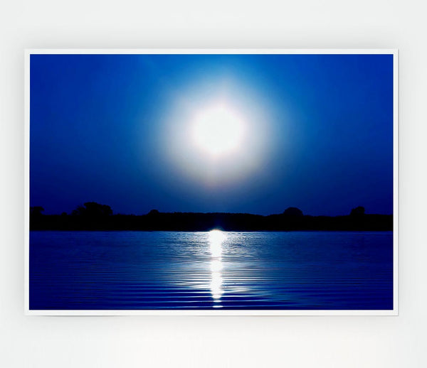 Blue Lake Sun Print Poster Wall Art