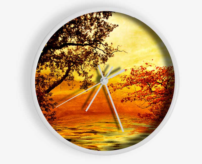 Ochre Lake Clock - Wallart-Direct UK