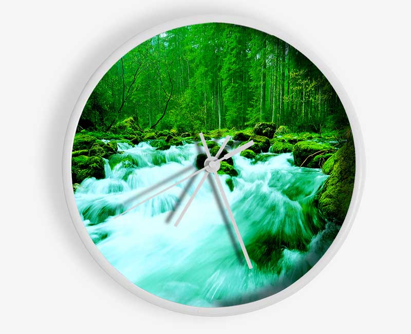 The Green Woodland River Clock - Wallart-Direct UK