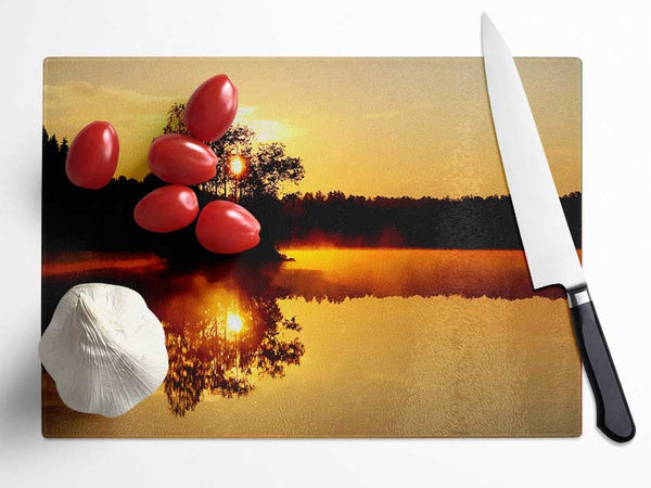 Reflections Of The Sunset Tree Glass Chopping Board