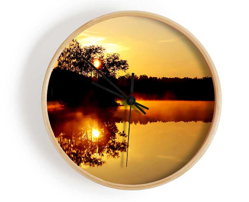 Reflections Of The Sunset Tree Clock - Wallart-Direct UK