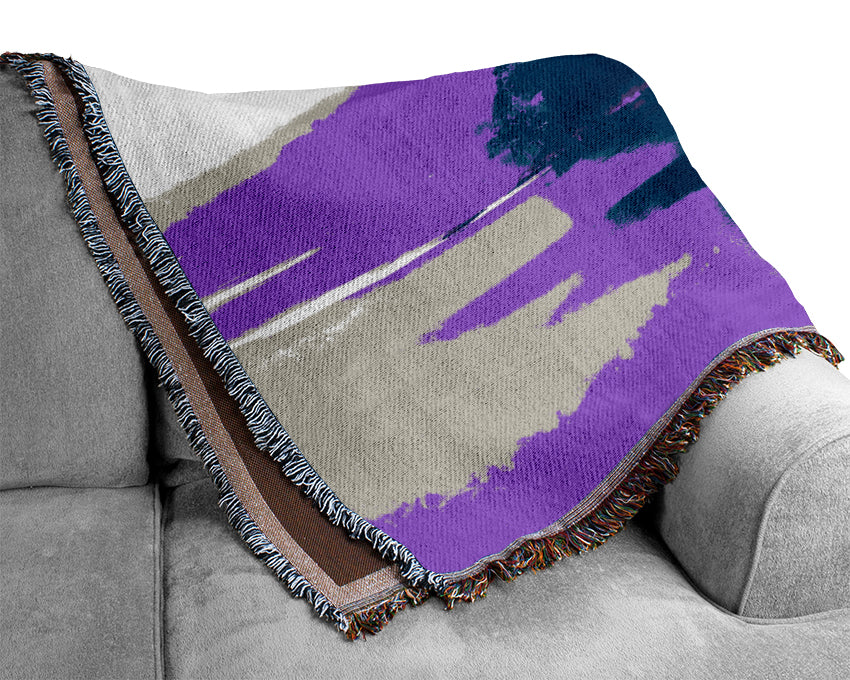 Pink Blue Lake Serine Woven Blanket