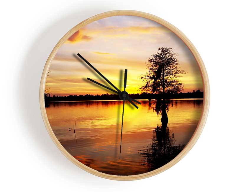 River Tree Sunset Clock - Wallart-Direct UK