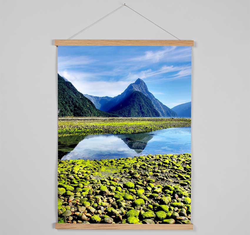 Mountain Peak Lake Hanging Poster - Wallart-Direct UK