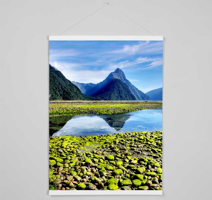 Mountain Peak Lake Hanging Poster - Wallart-Direct UK