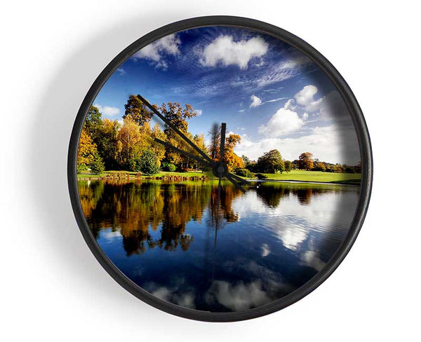 Lake Reflection Sky Clock - Wallart-Direct UK