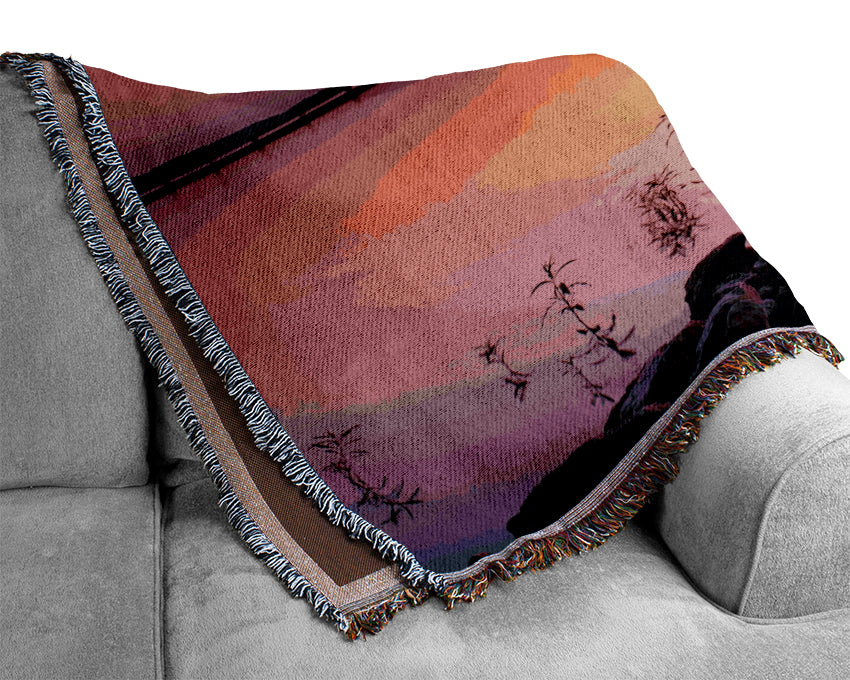 Peach Lake Calm Woven Blanket