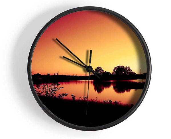 Lake At Sunset Clock - Wallart-Direct UK