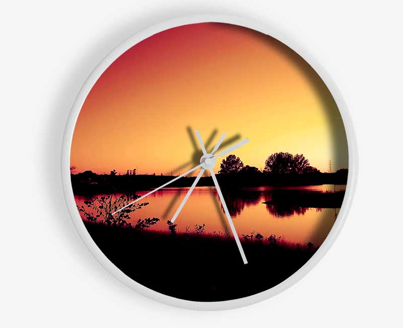 Lake At Sunset Clock - Wallart-Direct UK